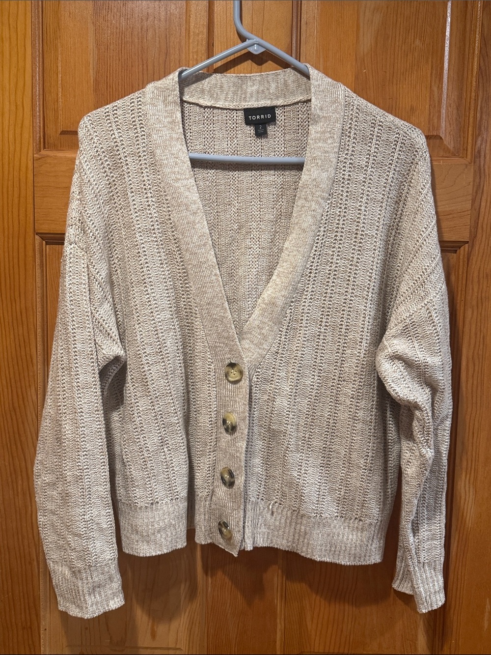 Torrid beige cropped button cardigan size 2 . (2X)